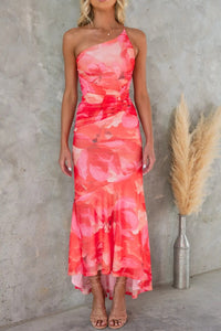 Etta Floral Wedding Guest One-Shoulder Mermaid Maxi Dress