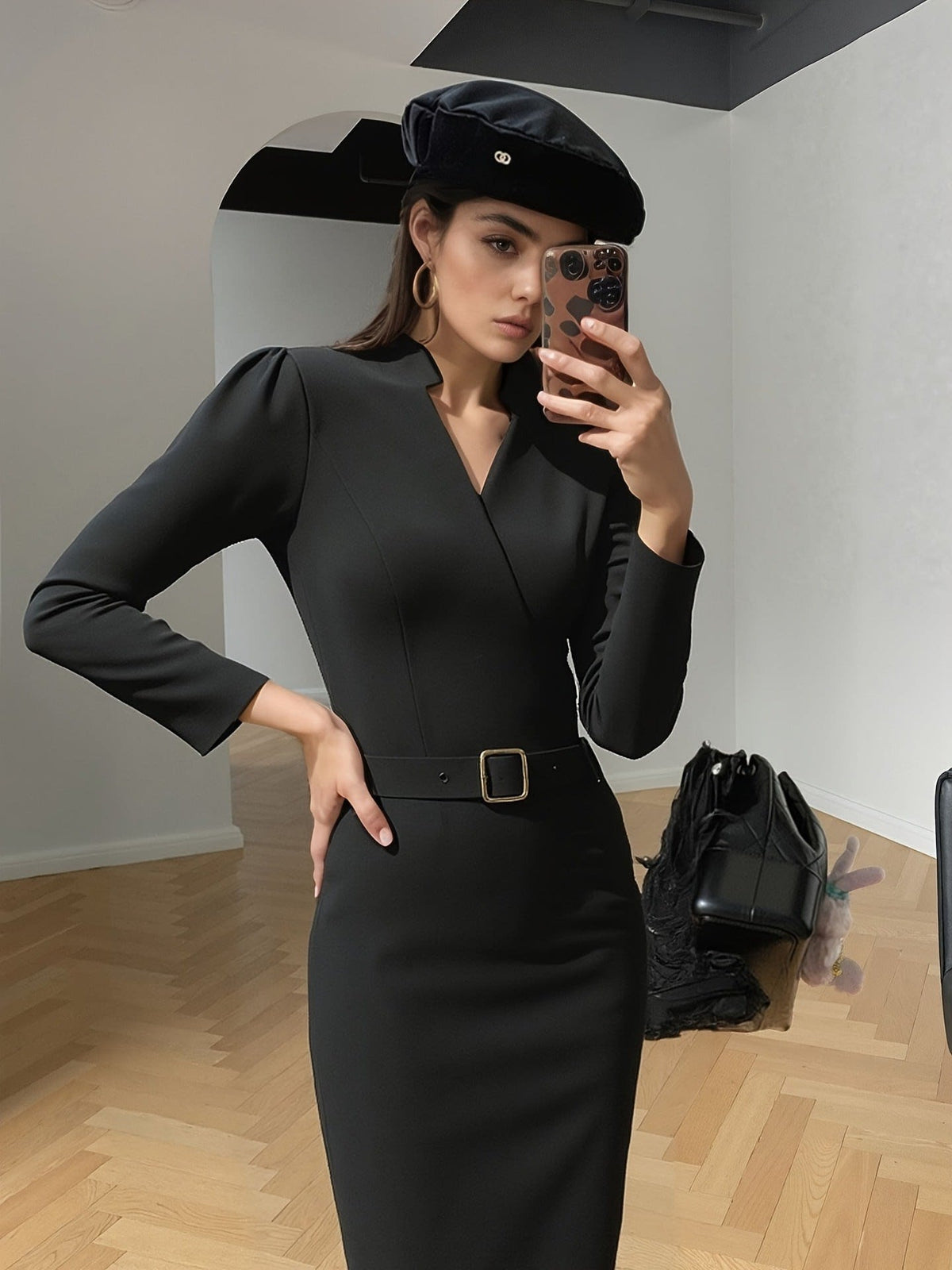 Eunice Belted Tailored Midi Dress