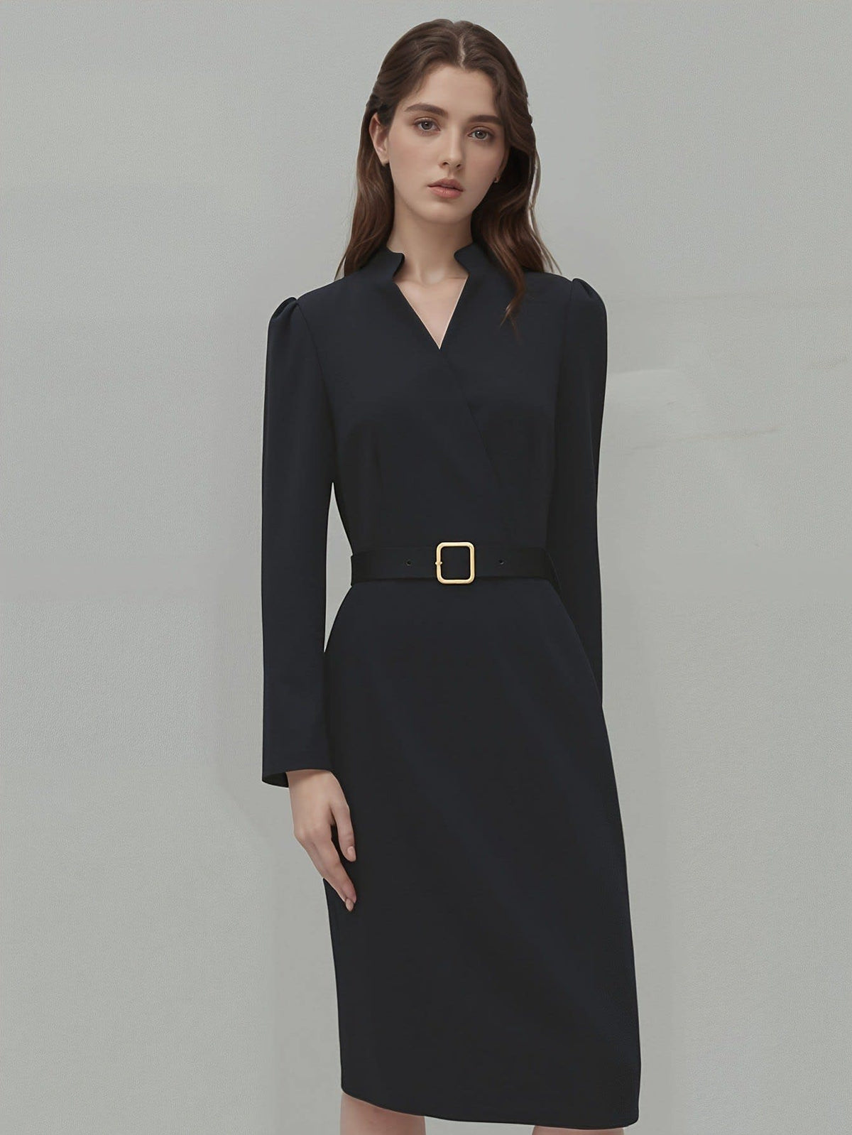 Eunice Belted Tailored Midi Dress