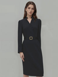 Eunice Belted Tailored Midi Dress