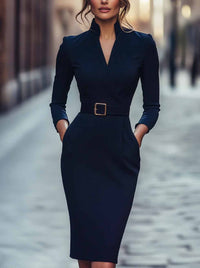 Eunice Belted Tailored Midi Dress