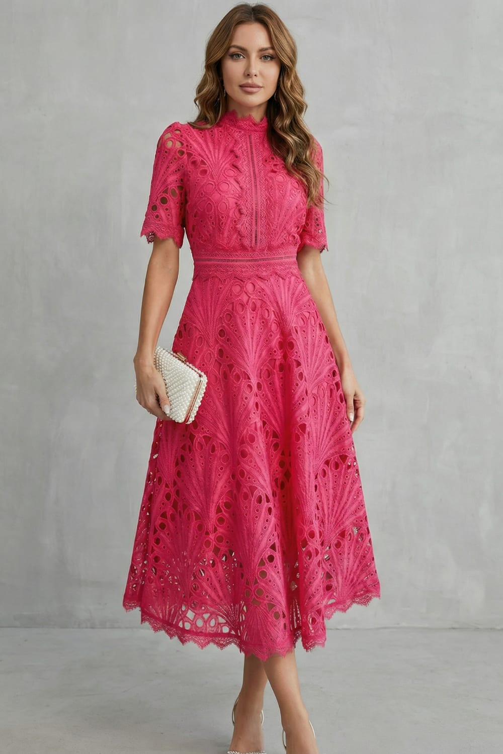 Chantelle Lace High Neck Midi Dress_2