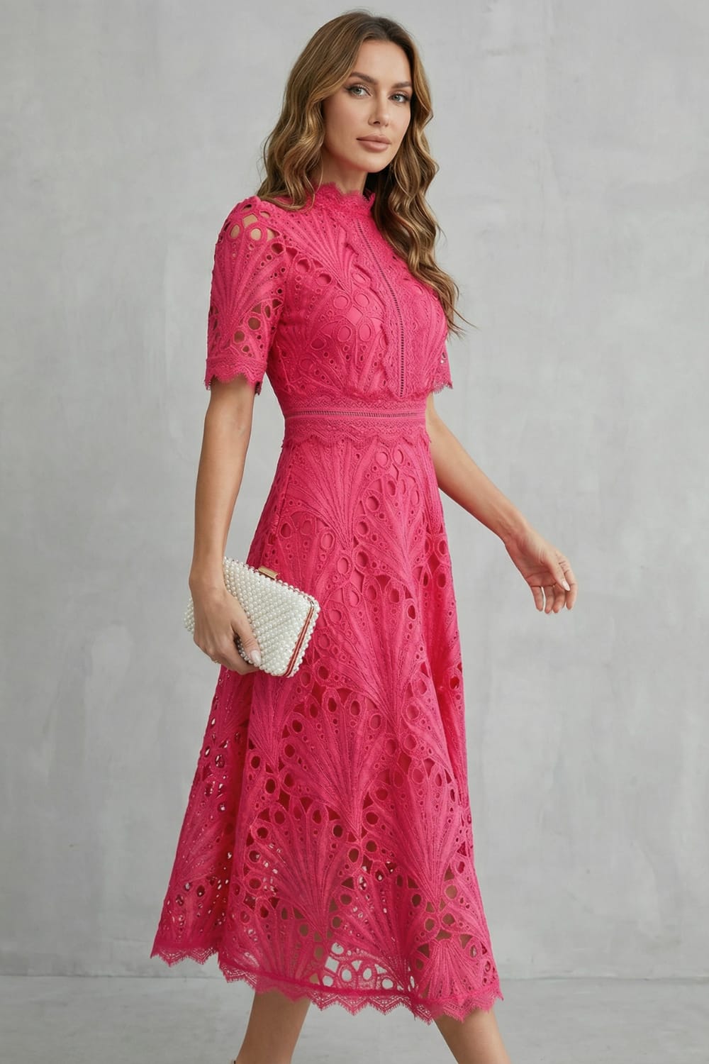Chantelle Lace High Neck Midi Dress_3