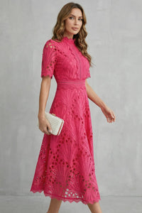 Chantelle Lace High Neck Midi Dress