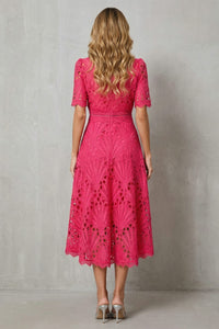Chantelle Lace High Neck Midi Dress