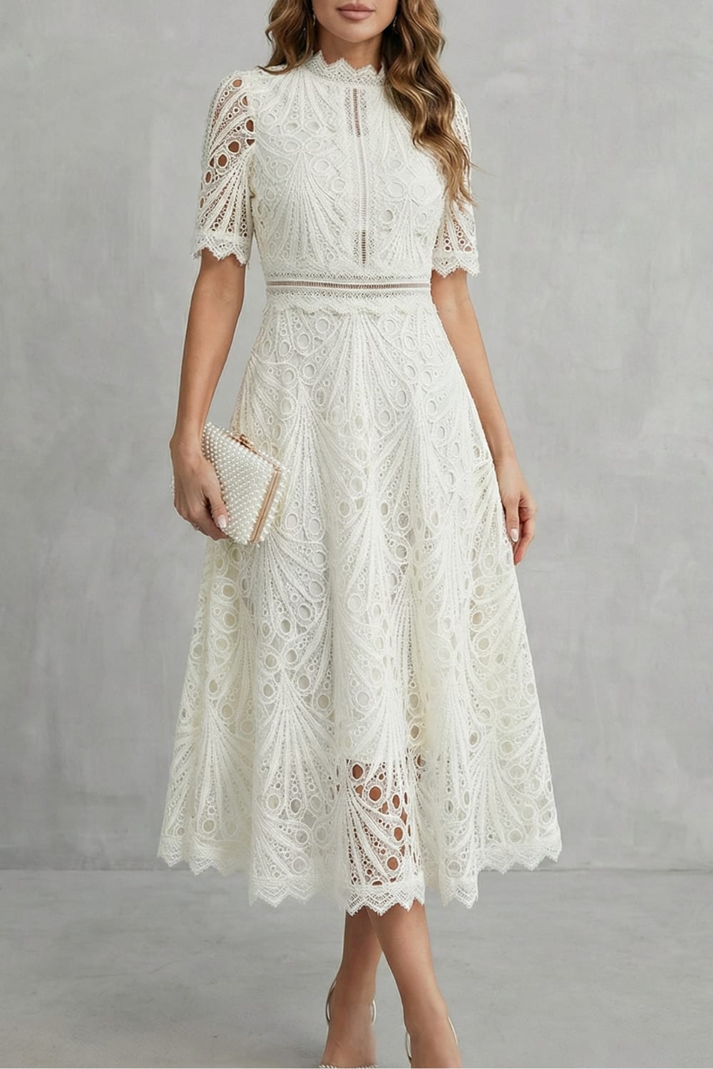 Chantelle Lace High Neck Midi Dress_5