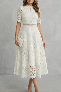 Chantelle Lace High Neck Midi Dress