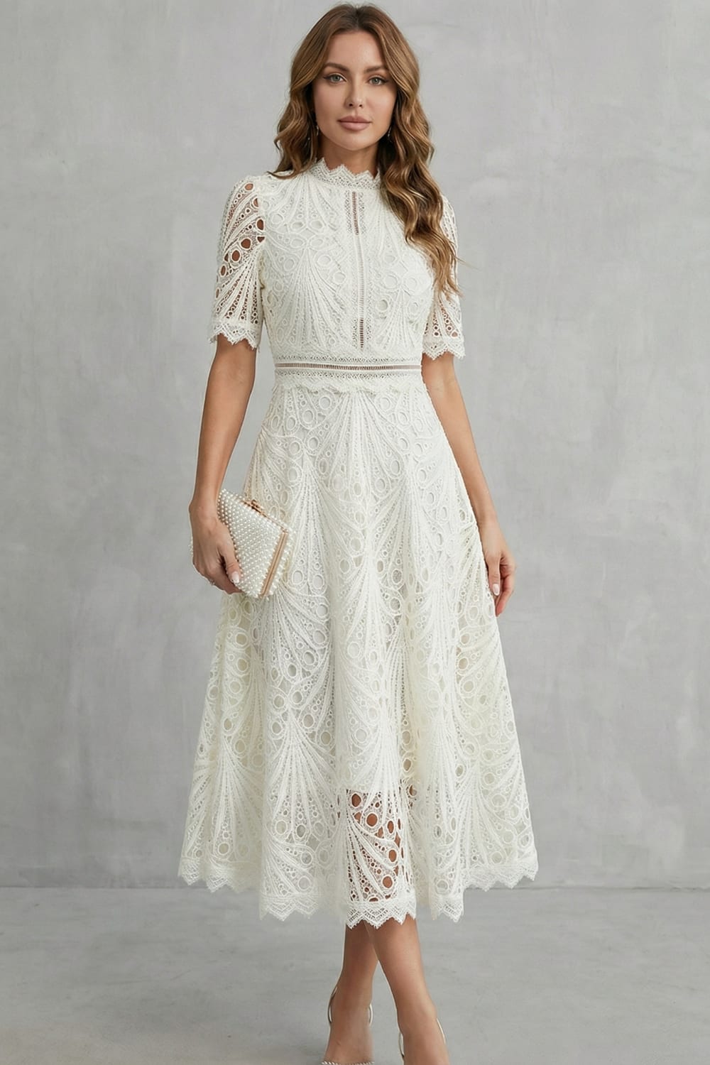 Chantelle Lace High Neck Midi Dress_6