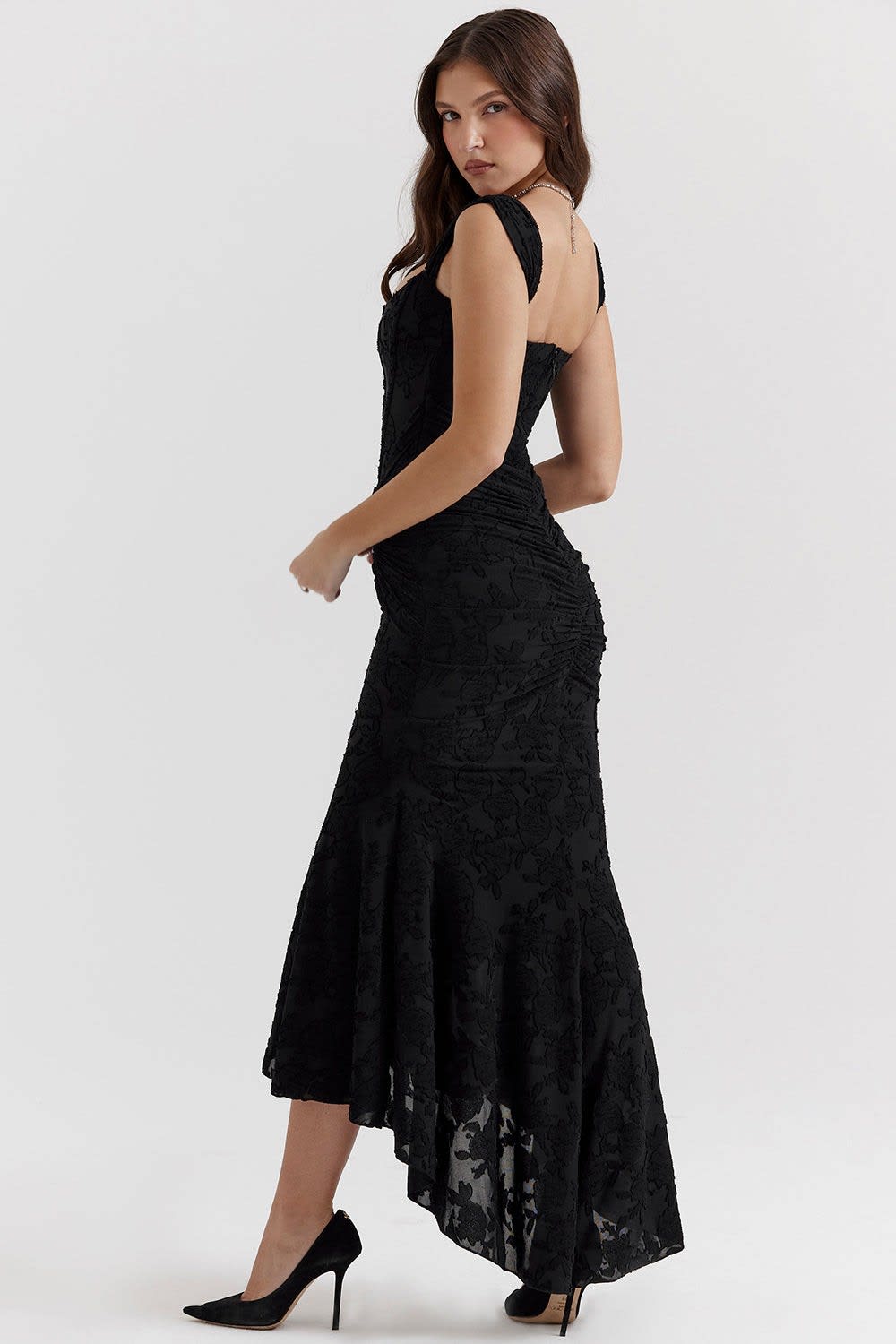 Leni Wedding Guest Ruched Bodycon Corset Maxi Dress