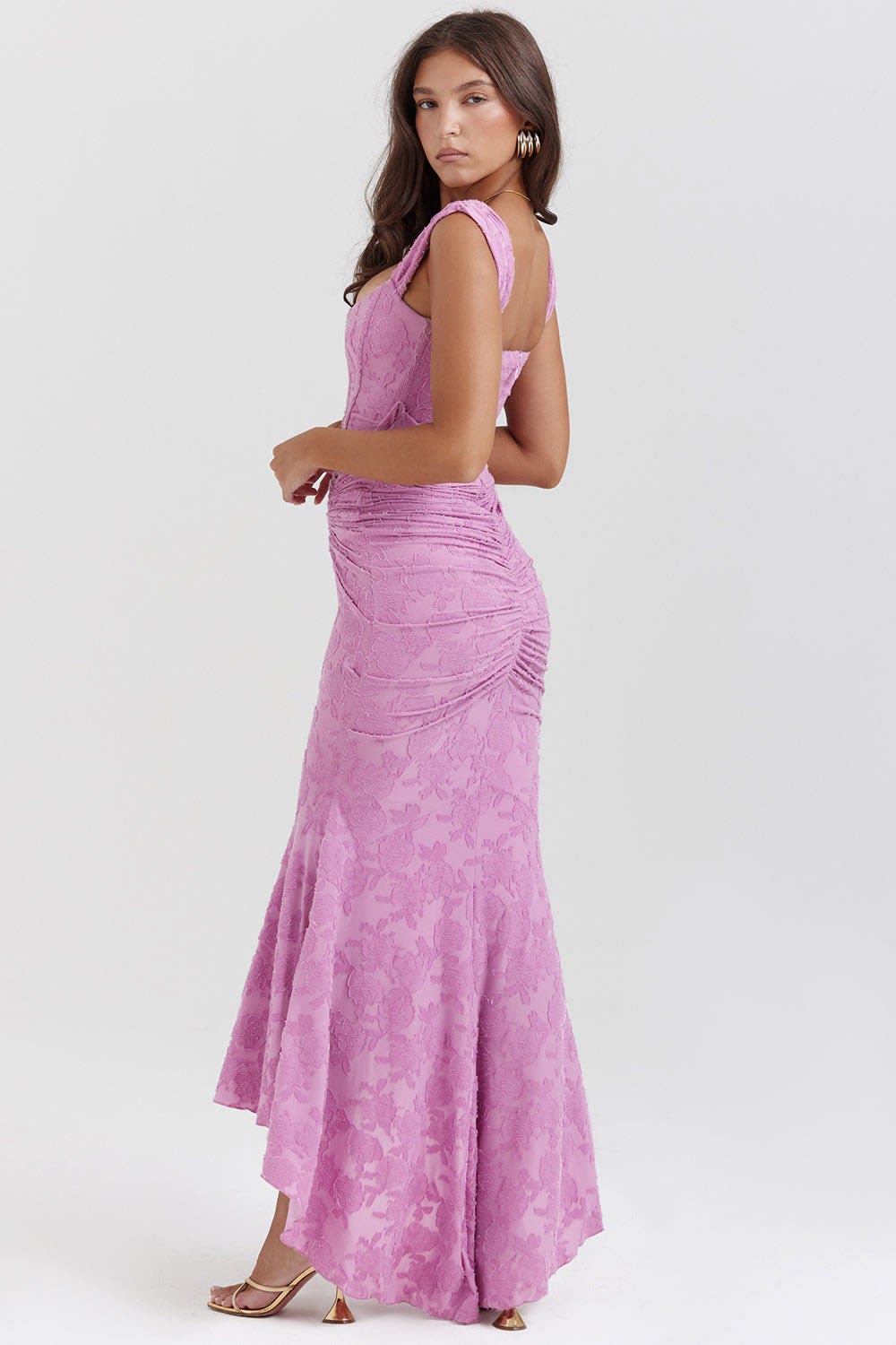 Leni Wedding Guest Ruched Bodycon Corset Maxi Dress