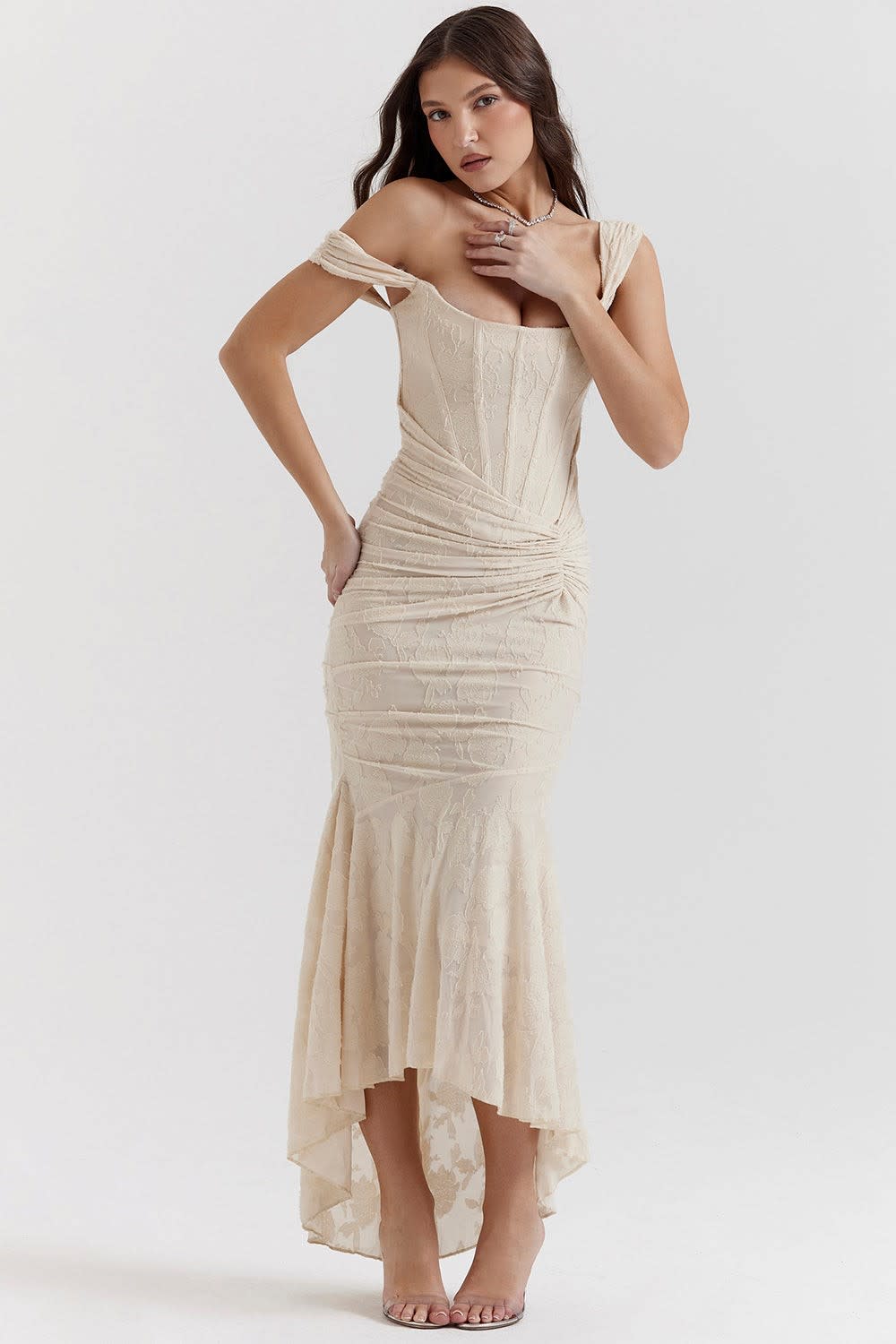 Leni Wedding Guest Ruched Bodycon Corset Maxi Dress_7