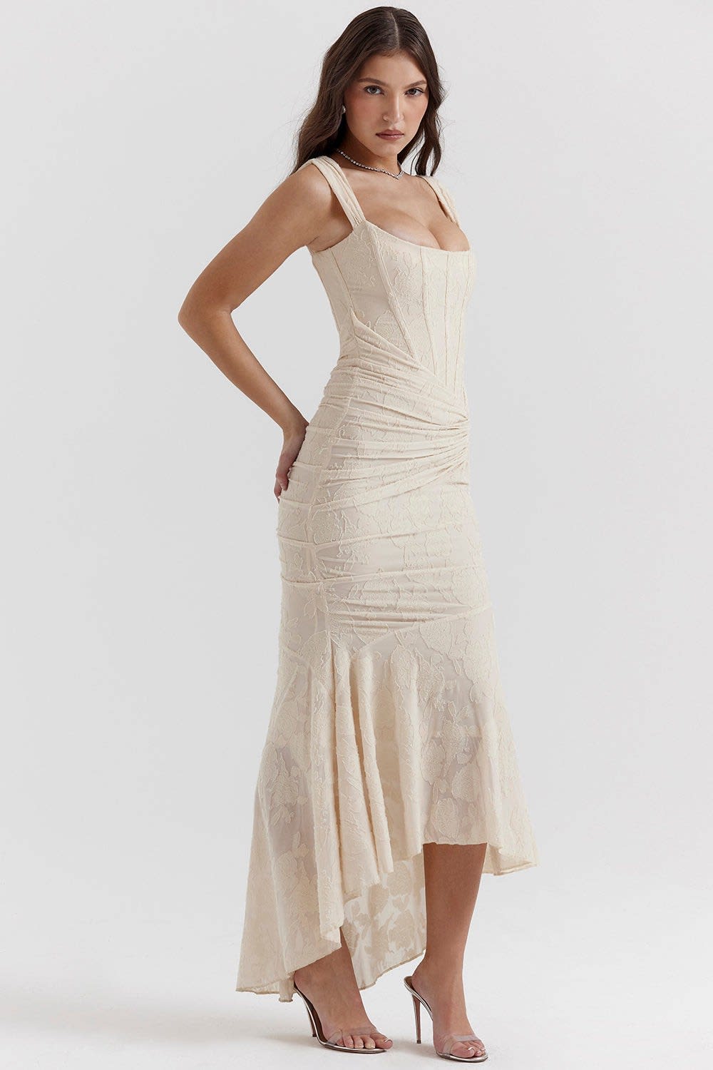 Leni Wedding Guest Ruched Bodycon Corset Maxi Dress_9