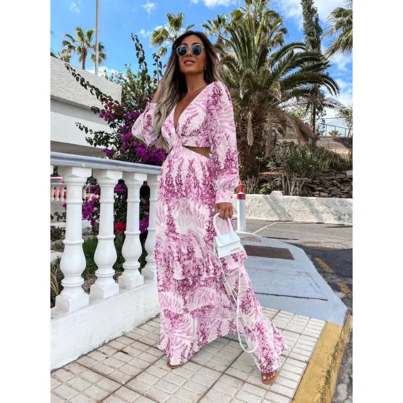 Frances Floral Cut-Out Maxi Dress
