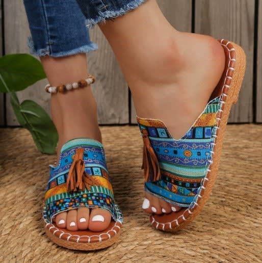 Nina Tassel Slide Orthopedic Sandals_12