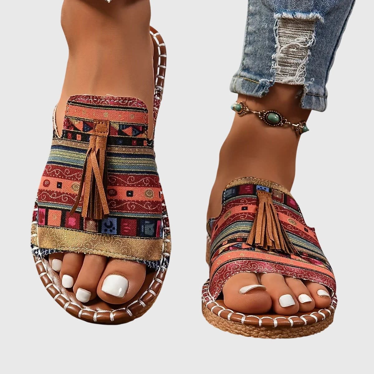 Nina Tassel Slide Orthopedic Sandals_8