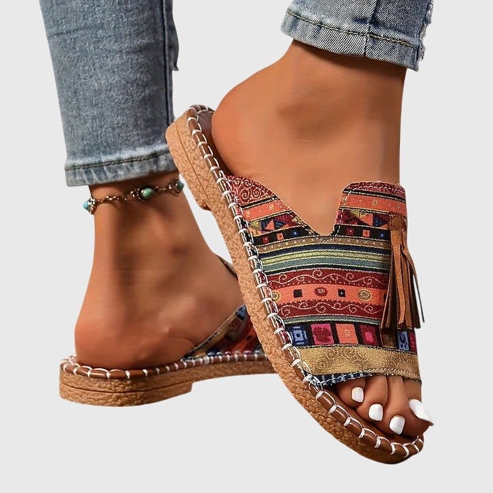 Nina Tassel Slide Orthopedic Sandals_9