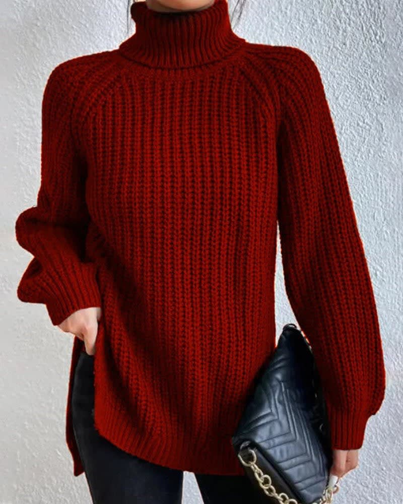 Tahnee Chunky Knit Turtleneck Sweater_7
