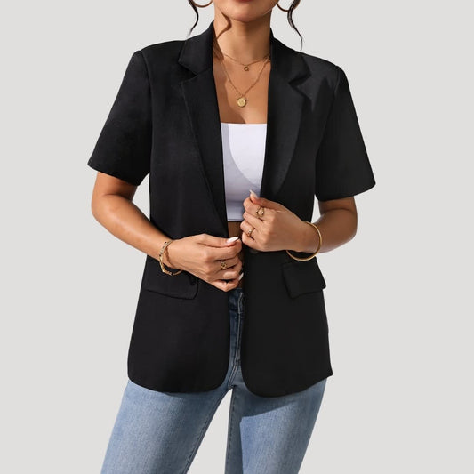 Rosanna Short Sleeve Black Blazer_1