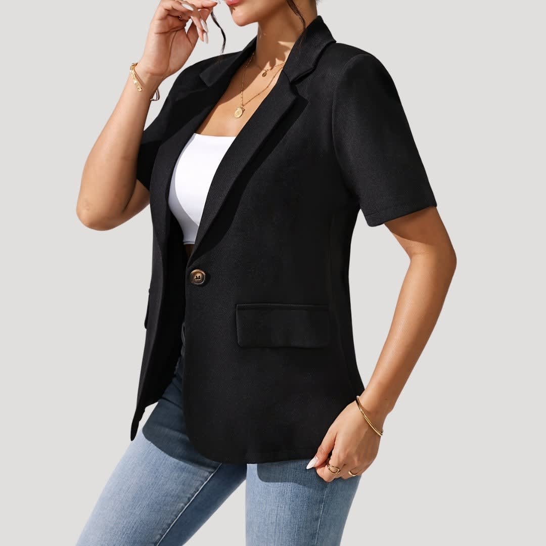 Rosanna Short Sleeve Black Blazer_2