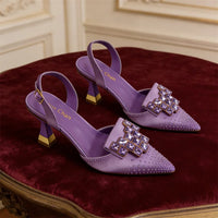 Tamsin Inglewood Crystal Slingback Kitten Heels