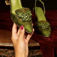 Tamsin Inglewood Crystal Slingback Kitten Heels
