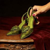 Tamsin Inglewood Crystal Slingback Kitten Heels