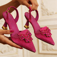 Tamsin Inglewood Crystal Slingback Kitten Heels