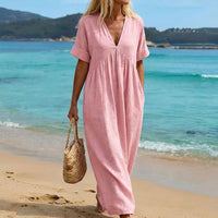 Adelina Breathable V-Neck Maxi Dress