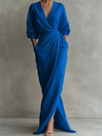 Paloma Linen Twist Waist Maxi Dress