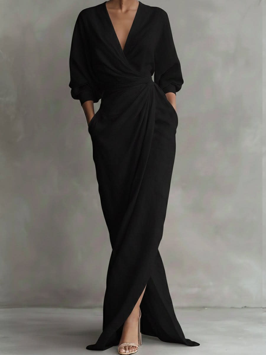 Paloma Linen Twist Waist Maxi Dress
