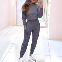Idony Cropped Sweatshirt Two Piece Lounge Set