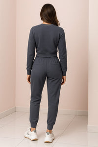 Idony Cropped Sweatshirt Two Piece Lounge Set