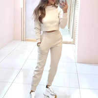 Idony Cropped Sweatshirt Two Piece Lounge Set