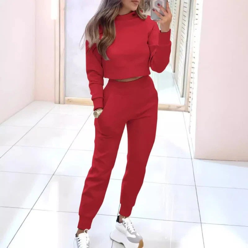 Idony Cropped Sweatshirt Two Piece Lounge Set