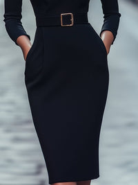 Penny Button Front Midi Shirt Dress with Belt