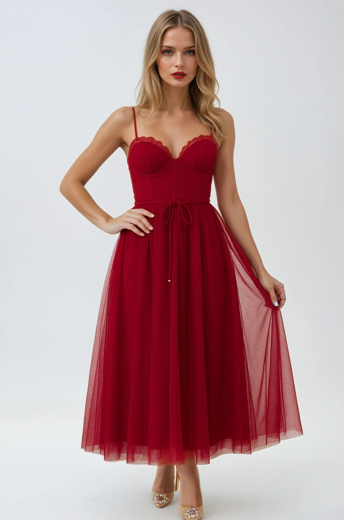 Tully Corset Tulle Midi Gown_1