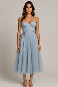 Tully Corset Wedding Guest Midi Dress
