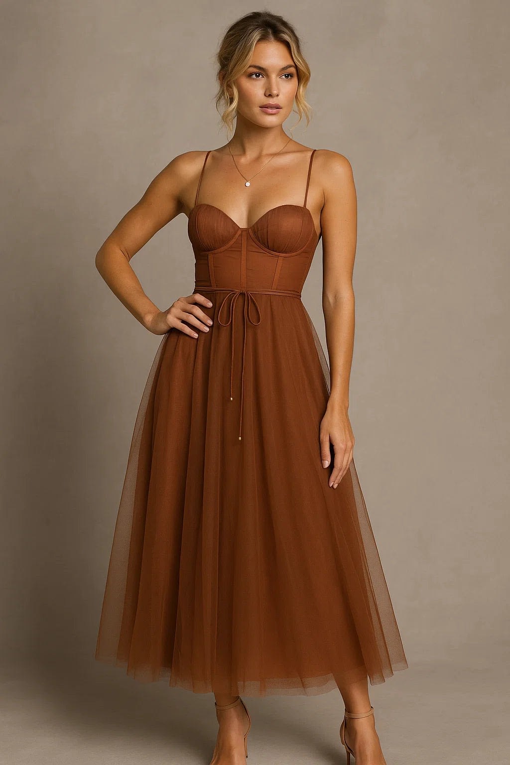 Tully Corset Tulle Midi Gown_5