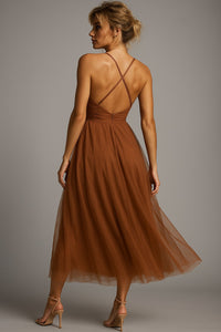 Tully Corset Wedding Guest Midi Dress