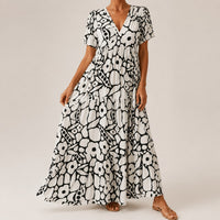 Annalise Floral Tiered V-Neck Maxi Dress