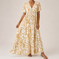 Annalise Floral Tiered V-Neck Maxi Dress