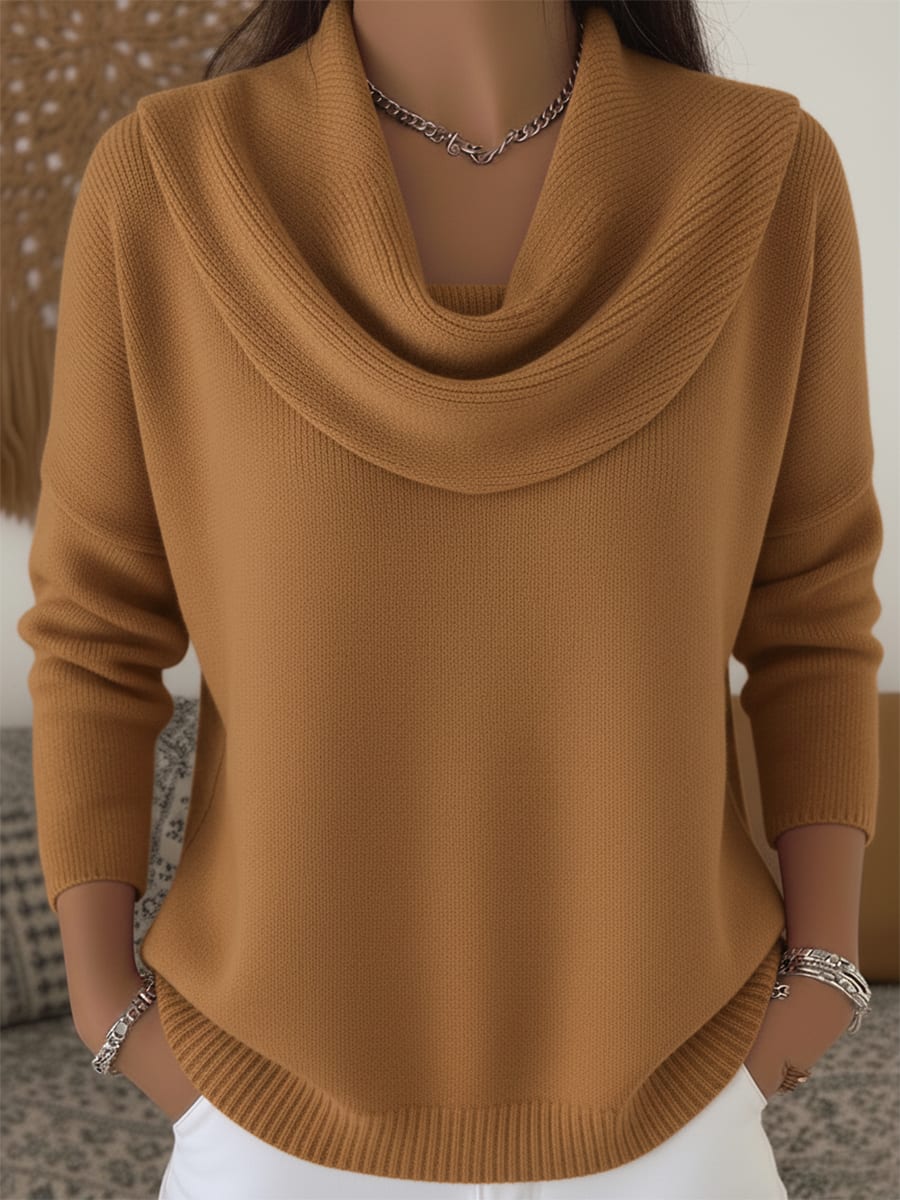 Hinemoa Cowl Neck Knit Sweater
