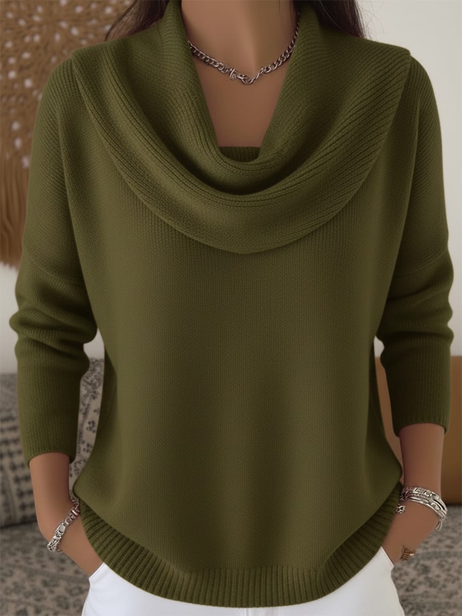 Hinemoa Cowl Neck Knit Sweater_3