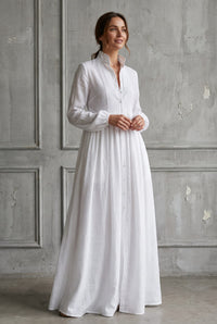 Callista Linen Blend Long Sleeve Maxi Dress
