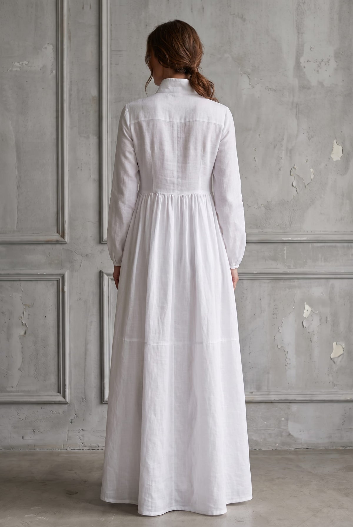 Callista Linen Blend Long Sleeve Maxi Dress_2