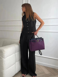 Havana Cotton Linen Wide Leg Two Piece Set