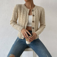 Ngaire Cropped Cable Knit Cardigan