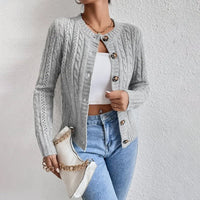 Ngaire Cropped Cable Knit Cardigan