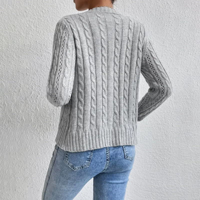 Ngaire Cropped Cable Knit Cardigan