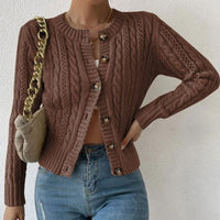 Ngaire Cropped Cable Knit Cardigan